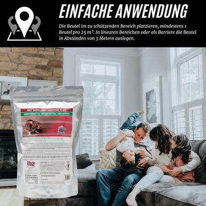 Ratten und Mäuseabweh in Beuteln, 10×20 g ohne Gift (Rat Repellent Adystop Plus)